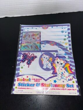 Lisa Frank Angel Kitty Cat Sticker & Stationery Set